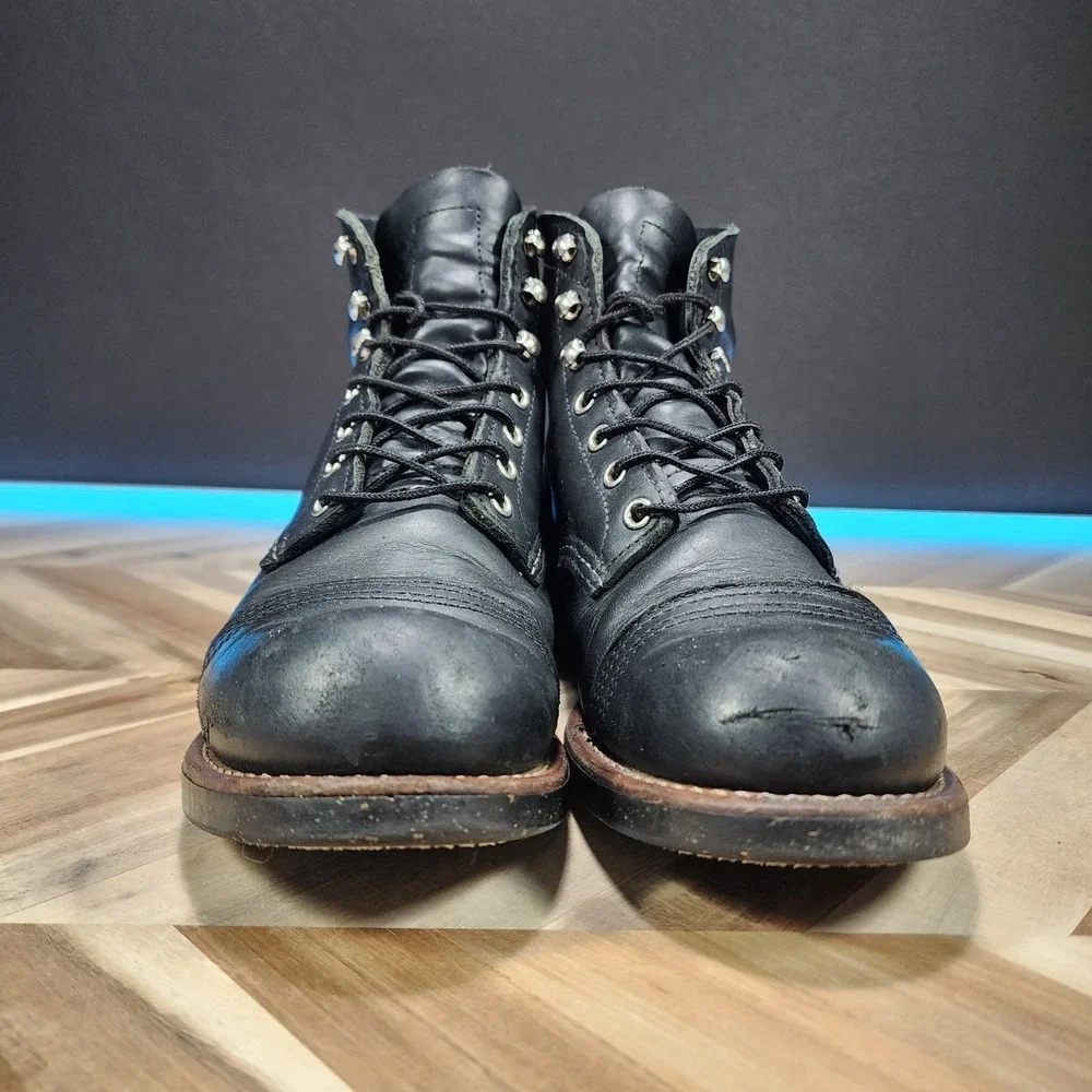 Red Wing Heritage 8114 Iron Ranger Leather Boots Mens 7 D Black Harness